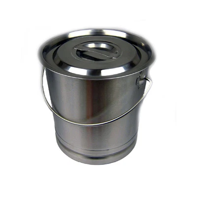 AcMax Eimer Kücheneimer Futtereimer Milcheimer Sektkühler Edelstahl 14 Liter Dec