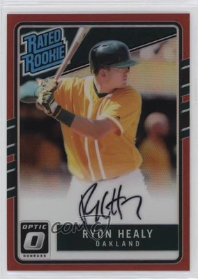 2017 Donruss Optic Rated Rookies Signatures Red Prizm /50 Ryon Healy Auto RC - Image 1 of 2