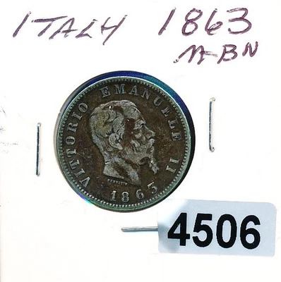 ITALY - 1 LIRE - 1863 M-BN - SILVER - #4506 - Image 1 of 2