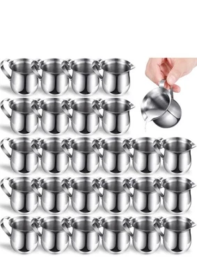 Paquete de 24 cremas campana de acero inoxidable jarra crema de 3 onzas mini café leche P Foto 1 de 4