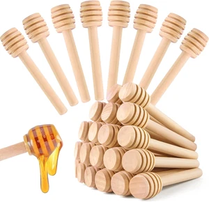 20PCS Wooden Honey Dipper Sticks, 3 Inch Honeycomb, Mini Honey Spoon Wand for Ja - Picture 1 of 12