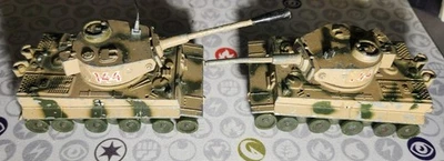 CORGI TOYS TIGER 1 - 2 MODELS FOR PARTS, MISSING RUBBER TANK TREADS - Image 1 of 4