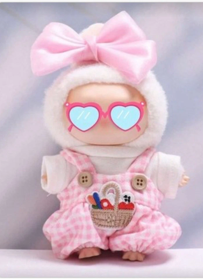 (Sem bonecas) Compatível com Conjunto Rosa Para 15cm/17cm LABUBU Clothes The Monsters - Imagem 1 de 1