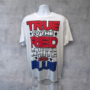 Celebrate Patriotic 2XL White T-Shirt True To The Red White And Blue. L-5 - Picture 1 of 9