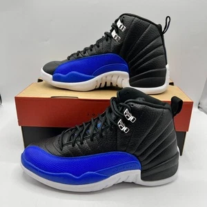 NUOVE sneakers da donna Air Jordan 12 retrò nere Hyper Royal taglia 6 AO6068 004 - Foto 1 di 10