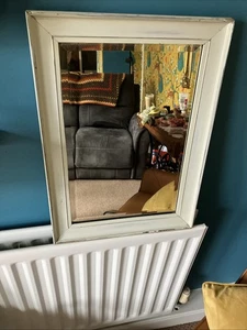 French Style Antique White Rustic Effect  Mirror Bevelled Edged ￼39cm X 59.5cm - Picture 1 of 11