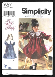 Simplicity 9377 Girls Holiday Party Dress Childs Size 2-3-4 Sewing Pattern UNCUT - Picture 1 of 2