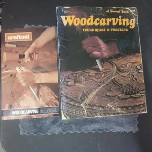 WOODCARVING TECHNIQUES AND PROJECTS TPB 1978 - Woodcrafting Manual Craftool Lot - Foto 1 di 15