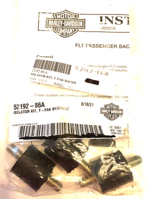 Kit de bujes aislantes de respaldo de motocicleta Harley Davidson originales OEM 52192-86A Foto 1 de 4