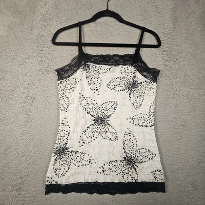Cami De Colección Maurices Encaje Ribete Mujer M Volantes Mariposa Y2K Hada Coqueta Boho Foto 1 de 4