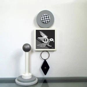 Monochrome Eagle Wall Art Black & White Abstract Cubist Bird Wooden Sculpture - Picture 1 of 7