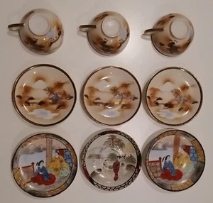 Orientalisches Teeservice (3) + 3 Dekoteller. Vintage. Porzellan. - Bild 1 von 23