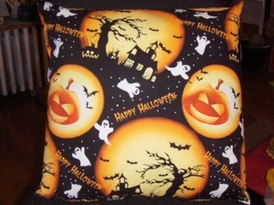 NUOVO fatto in casa - Cuscino da lancio Happy Halloween 16" X 16" - Foto 1 di 2