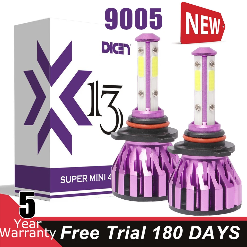 9005 HB3 LED Headlight Bulbs Kit 2000W 300000LM Car Truck Light 6000K White Lamp - Image 1 of 4