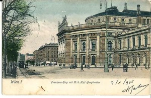 str 08 1906 WIEN -WIEN - Austria -Franzens-Ring mit K.k. Hof-Burgtheater - Bild 1 von 2