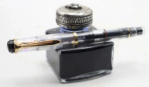Vintage Pelikan M201 Clear Demonstrator Limited edition Gold Fountain Pen 2000 J - Foto 1 di 7