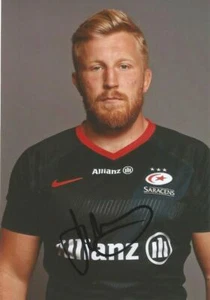 SARACENS RUGBY UNION: JACKSON WRAY SIGNED 6x4 PORTRAIT PHOTO+COA - Picture 1 of 1