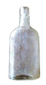 Botella de corcho vintage de vidrio moldeado transparente sin etiquetar 5 1/2", diamante # 18 - Imagen 1 de 4