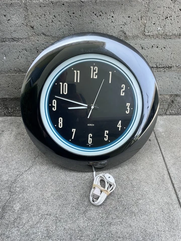 kirch Industrial Co light up Neon Blue Clock JAPAN Garage Warehouse Wall Clock Cover