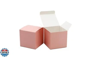 Oletx 25 Pcs Pink Paper Gift Boxes, Small Candy BoxesBulk,3x3x3 inch Gift Box - Picture 1 of 5