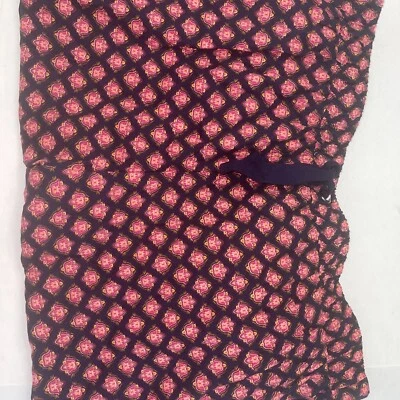 Pantalones de salón informales para mujer Roaman de lino con cordón, patrón azul/rosa, 28 W Foto 1 de 4