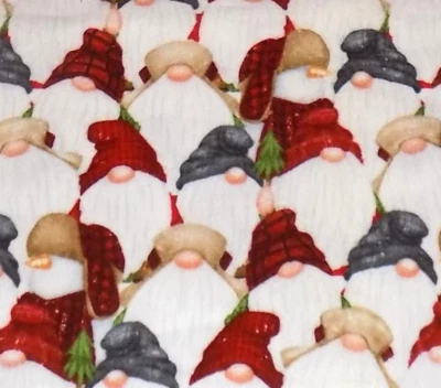 Tela de franela de algodón Henry Glass de Papá Noel gnomos de Navidad de 1 yarda  Foto 1 de 4