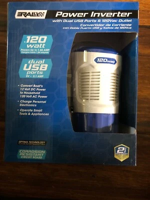 Rally 120 WATT INVERTER MARINE AUTO CUPHOLDER 12V/120V USB 1.04AMP New - Image 1 of 4