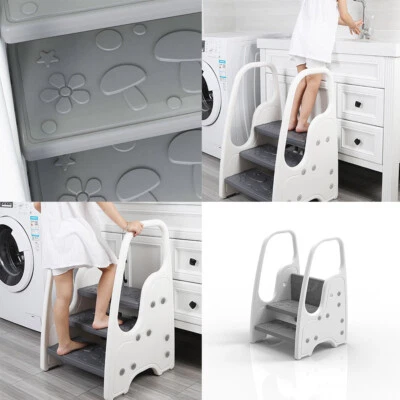 US 1 Pack Toddler 3 Step Stool Standing Tower for Kids Plastic Learning Helper - Image 1 of 4
