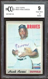 1970 Topps #500 Hank Aaron Card BGS BCCG 9 Near Mint+ - Picture 1 of 2