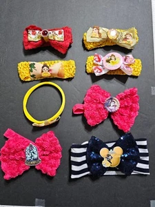 Handmade Hair Bows - Disney Princess - Beauty and the Beast - List #1 Elastic He - Picture 1 of 9