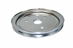 Chrome Steel SWP Single Groove Crankshaft Pulley - Fits Chevy SBC 283-350 - Picture 1 of 1
