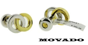 Movado Cufflinks in 18k yellow gold & silver new with tag. - Picture 1 of 2