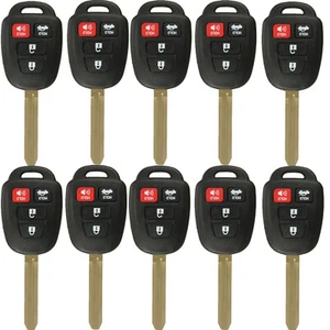10Pcs For Toyota Camry Corolla Avalon Venza 4 Buttons Smart Remote Key Shell Fob - Picture 1 of 5
