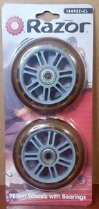Razor 98MM gray Scooter Replacement Wheels with Bearings Part No. 134932-CL NEW - Picture 1 of 2