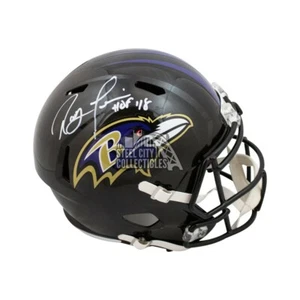 Ray Lewis HOF 18 Autographed Ravens Speed Replica Full-Size Football Helmet JSA - Picture 1 of 1