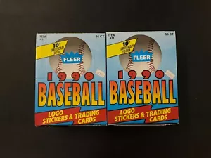 Lot of 2 1990 Fleer Wax Box Boxes from fresh case!! NO RESERVE! PERFECT! - Picture 1 of 6