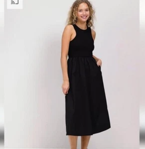 Abito midi Old Navy aderente e svasato scollo alto maglia combinazione nero taglia small - Foto 1 di 9