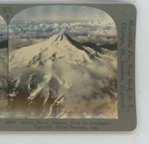 Mt Hood from Airplane Fairchild Survey Oregon OR Keystone USA Stereoview - Picture 1 of 2