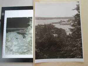 EARLY 1900s GLASS NEGATIVE, WITH PHOITO OF NEGATIVE, MAINE DOCK, FISHING COMPANY - Picture 1 of 8