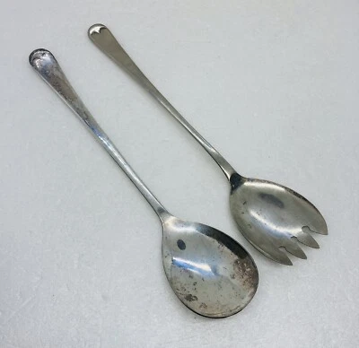 Vintage 1970s Sheffield England Serving Spoon For Set Silverplated 9.5 Decor 29 - Image 1 of 4
