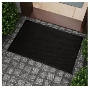 Indoor/Outdoor Hose-Wash Ribbed Design Non-Slip Rubber 2x3 Modern Entryway Mat f - Picture 1 of 7