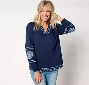 Bellisima Kim Gravel Daisy Days Of Summer Boutique Top Twilight Size 1X -A647810 - Picture 1 of 5