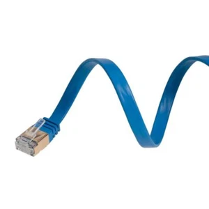 10FT Flat CAT7 Ethernet Cable Gold-Plated Shielded RJ45 10 Gigabit Network - Picture 1 of 6