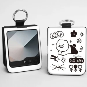 Kakao Friends Choonsik Doodle Magnet Card Case for Galaxy Z Flip6 Z Flip5 - Picture 1 of 16