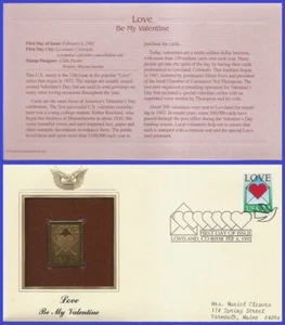 USA7 #2618 ADDR GOLDEN REPLICA FDC Love Envelope - Picture 1 of 1