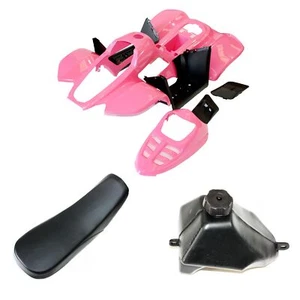 PINK Plastics Fairing Fender Guard Kit Seat Fuel Tank 110cc Quad Dirt Bike ATV - Picture 1 of 7