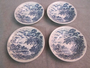 Countryside Enoch Wedgwood England Blue/White 5" Berry Bowls (4) - Picture 1 of 4