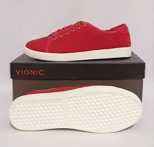 ZAPATOS ORTOPÉDICOS DE GAMUZA ROJA VIONIC BRINLEY ANCHO REINO UNIDO 4, 4.5, 5, 5.5 - Imagen 1 de 7