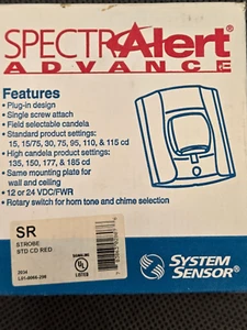 System Sensor SpectrAlert Advance SR Strobe STD CD Red - Picture 1 of 3