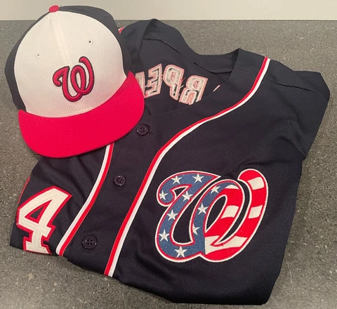 Bryce Harper Washington Nationals size 48 Majestic Authentic Jersey + 7 1/2 Cap Cover